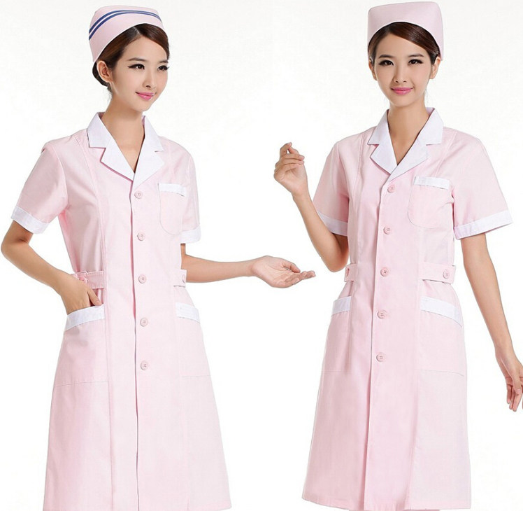 医院白大衣药店药房工作服夏装短袖女纹绣修身儿科推拿师隔离衣