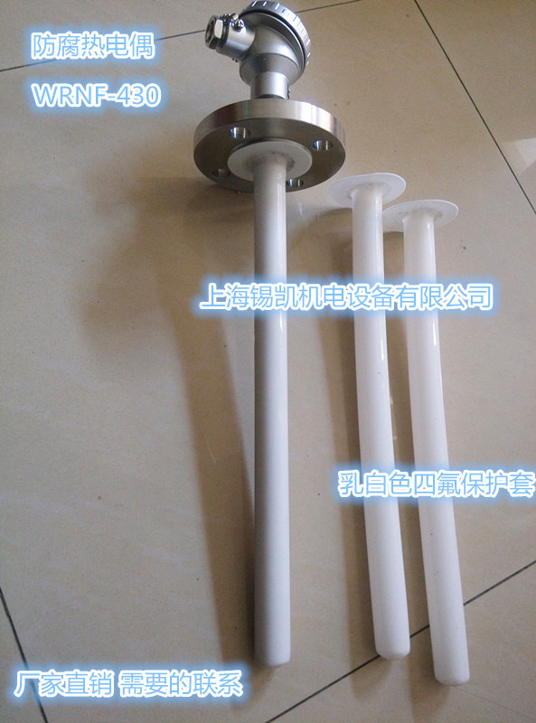 外衬四氟保护套防腐热电偶 热电阻 温度感测器测温监视器WRNF-430