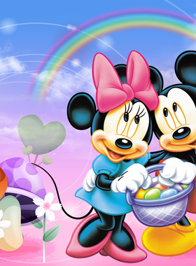 迪士尼卡通动漫 迪士尼公主 米奇米妮 小熊维尼 动漫 装饰画D911C