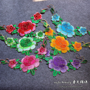 刺绣花朵布贴烫贴补丁贴 补衣服裤子热烫贴花 带背胶可烫30*10cm