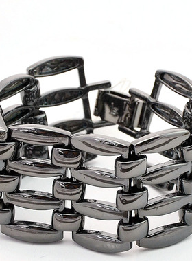 欧美风饰品黑色搭扣手链