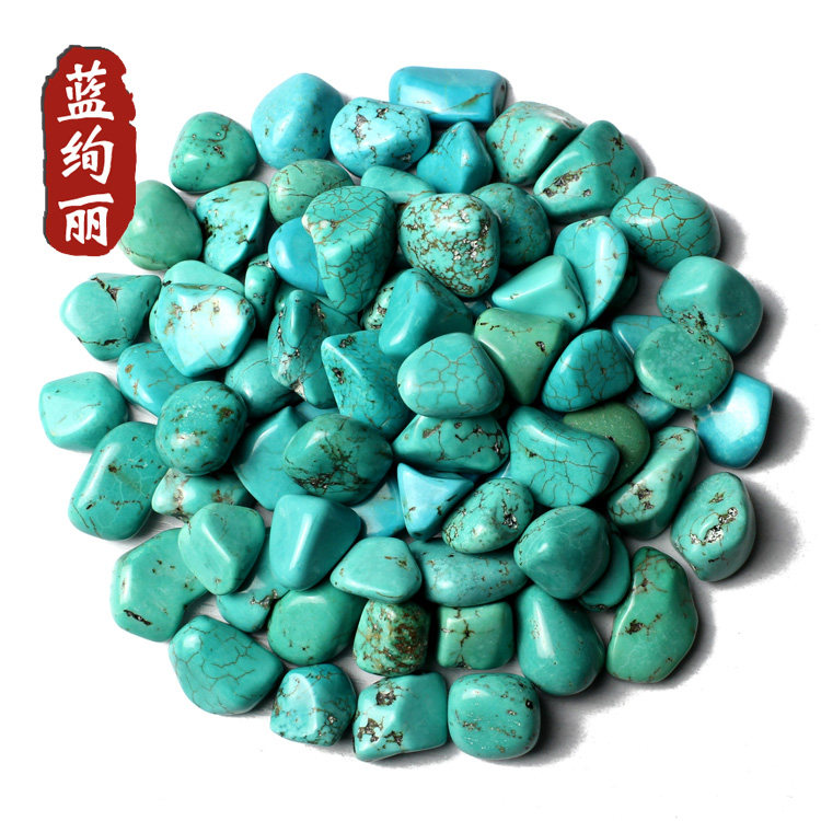 蓝绚丽仿绿松石碎石材料 碎石加色 大小颗粒铺花盆石子