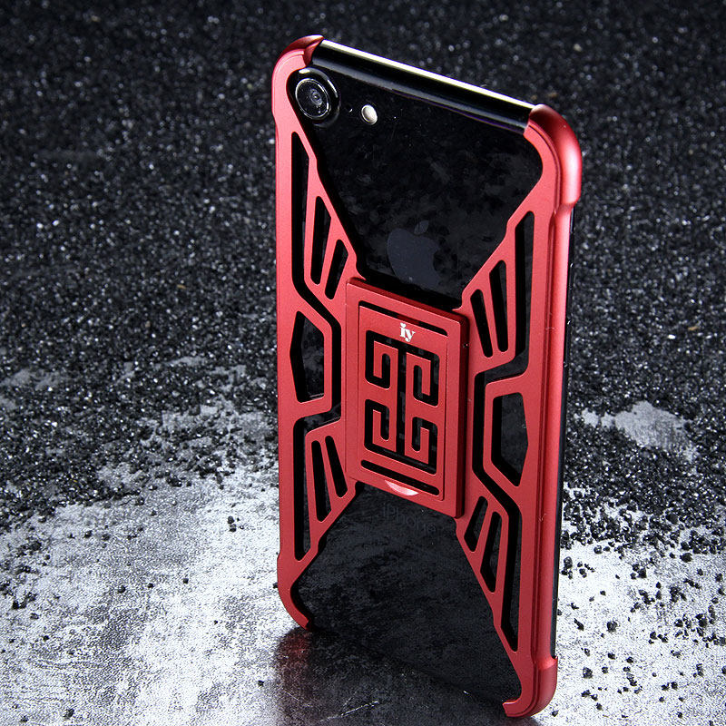 iy Metror Butterfly Aluminum Shell Shockproof Aerospace Metal Case Cover with Kickstand for Apple iPhone 7 Plus & iPhone 7