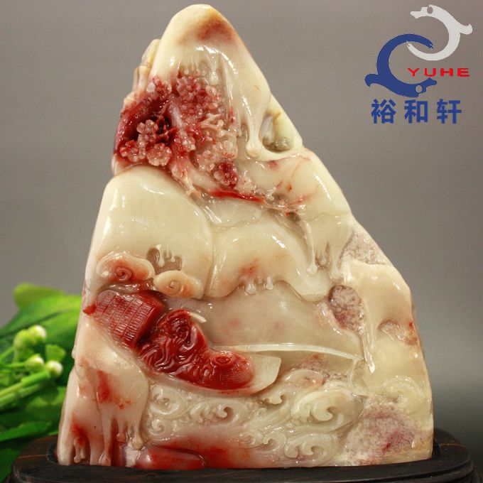 寿山石摆件 国石珍品 芙蓉冻石 踏雪寻梅精品摆件【裕和轩】A8-1