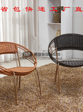 包邮简约小椅子时尚小凳子矮凳子铁艺叠放靠背藤椅子朔料阳台凳子
