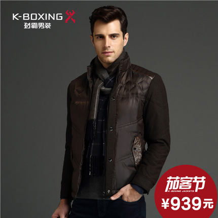 K-boxing/劲霸羽绒服男士立领短版正品羽绒服外套男装|CRHU4413