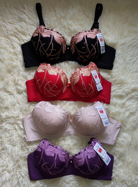 正品贝蒂3231 大杯型 薄摸杯 有钢圈C杯文胸内衣U型刺绣聚拢文胸