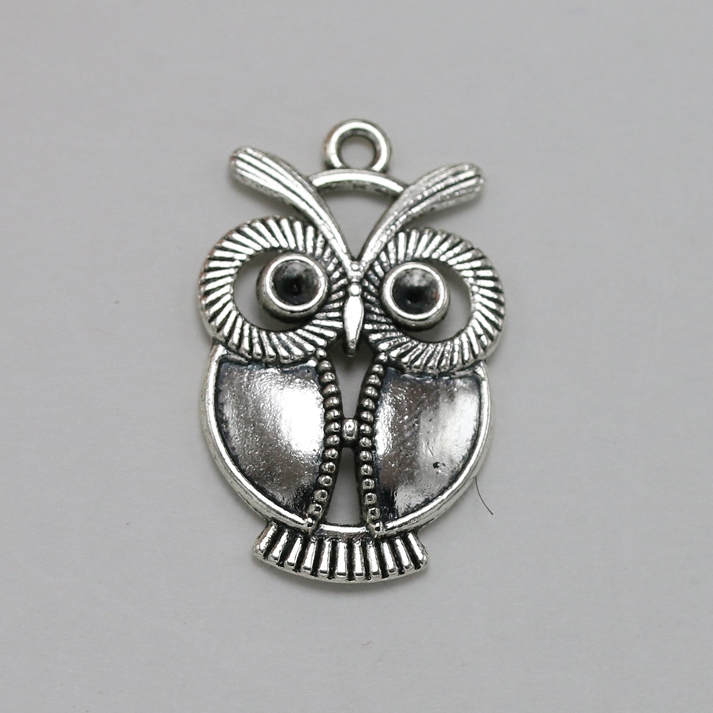 DIY手工合金饰品配件 复古猫头鹰挂件吊坠 项链手链材料 34*21mm