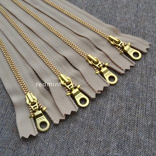 YKK拉链3号金铜闭尾米黄服装袋口袖口皮具箱包拼布DIY金属铜拉锁