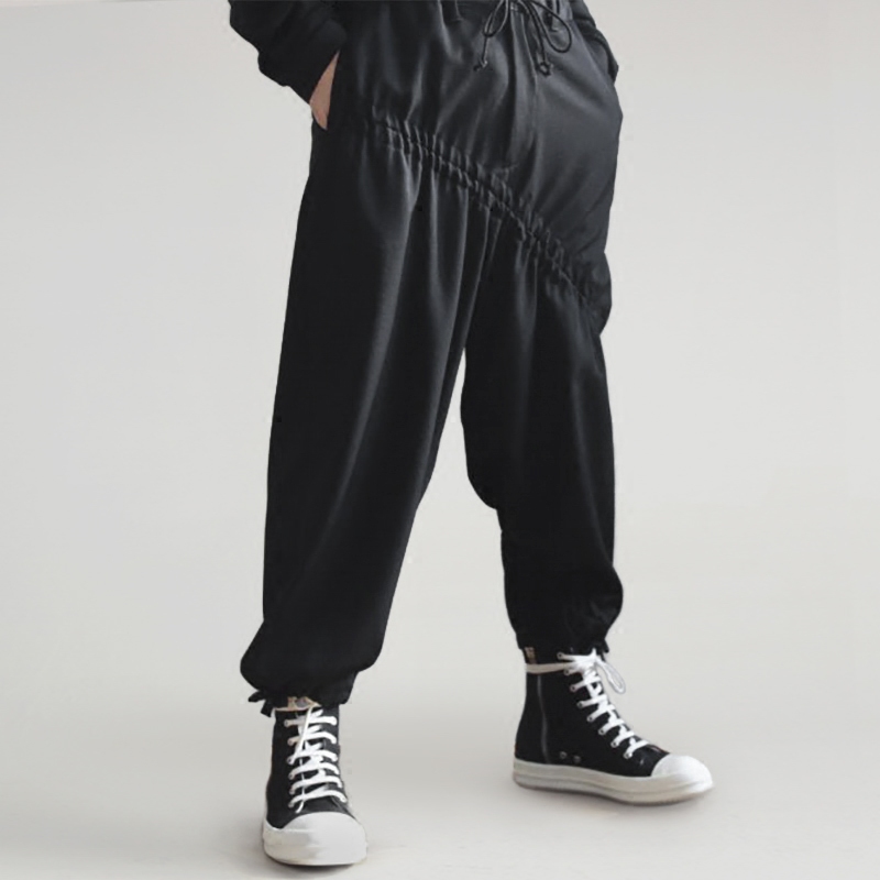 YOJI OOAK可调节抽绳九分松紧男士宽松黑色文艺yohji设计师休闲裤在类目 男装, 休闲裤中 - 来自Buy2taobao.com提供专业的淘宝代购服务