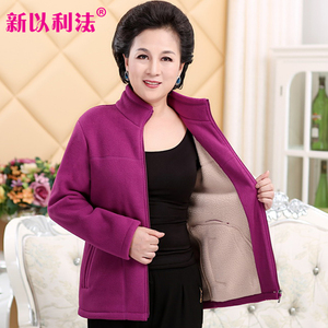 女秋冬加绒加厚中年妈妈装上衣
