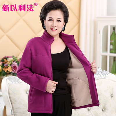 女秋冬加绒加厚中年妈妈装上衣