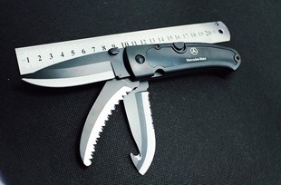 德国奔驰多功能刀BENZ刀 3种全钢户外刀具折叠刀锯齿刀