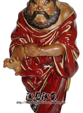 吉祥引福钟馗传统中式人物陶瓷工艺石湾公仔玄关博古架办公室摆件