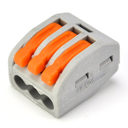 3孔建筑电线连接器2.5平方硬软导线多用接线端子电工布线222-413