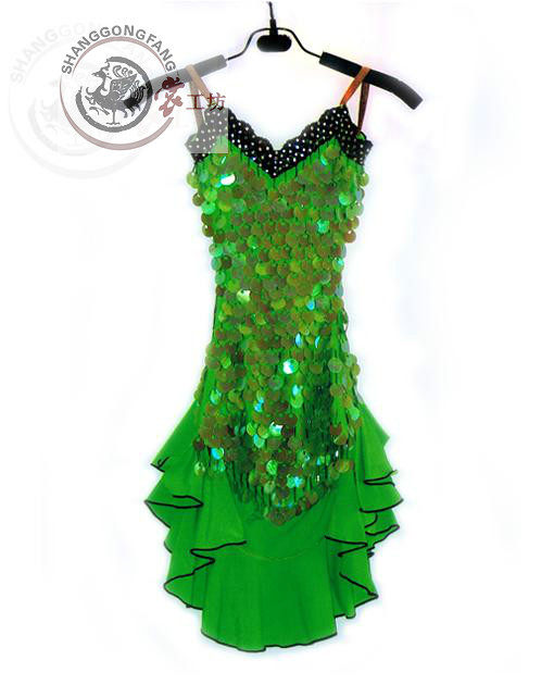 拉丁舞服装 成人少儿拉丁舞表演服比赛服女新款拉丁舞服亮片LD-11