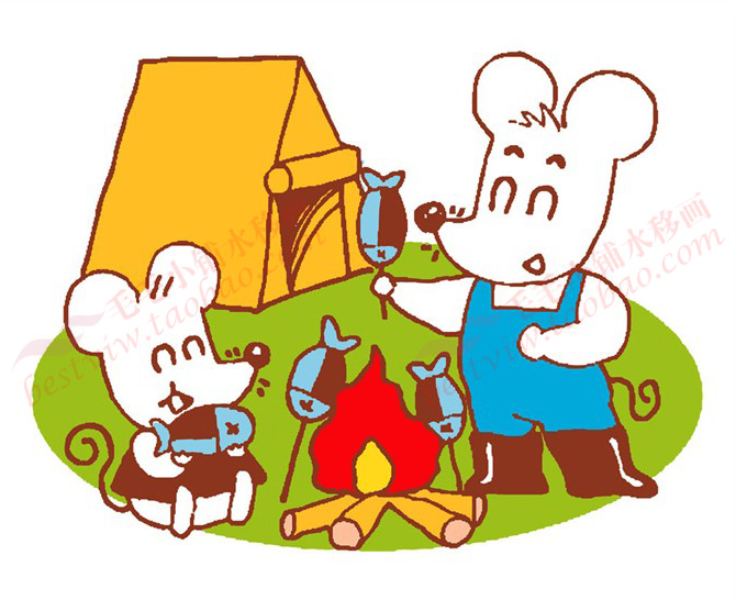 货号:60-65 小老鼠水移画装饰贴厨房浴室瓷砖贴冰箱贴卡通贴纸