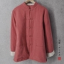 Quần áo nam cotton và vải lanh Tang phù hợp với mùa đông cotton dày bảo vệ áo khoác cotton crepe khấu trừ quần áo áo sơ mi nam Trung Quốc - Bông măng tô nam