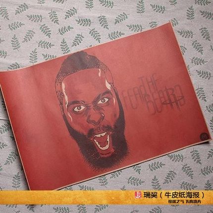 詹姆斯哈登 海报 James Harden 大胡子篮球海报定制哈基石球星图