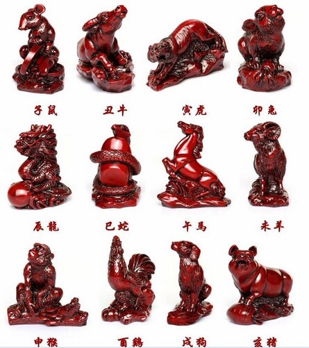 树脂12十二生肖摆件属鼠牛虎兔龙蛇马羊猴鸡狗猪吉祥家居饰品 - 封面