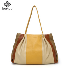 Banpo decorated leather women bag 2015 summer new fashion color fold baodan counters shoulder bag handbag