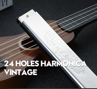 Tremolo hòa tấu 24 lỗ C trẻ em người lớn bắt đầu chơi kèn Harmonica chuyên nghiệp chơi nhạc cụ - Nhạc cụ phương Tây kèn