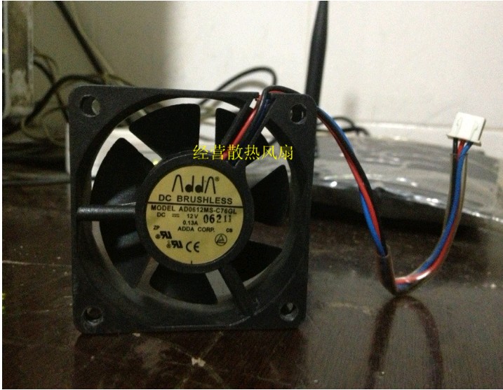 ADDA AD0612MS-C76GL 12V 0.13A 6CM 6020 60*60*20 3线 风扇