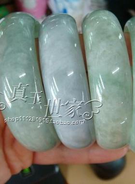 玉石冰种水润翡翠色手镯阳绿飘花缅甸玉手镯子女款绿色手镯百搭
