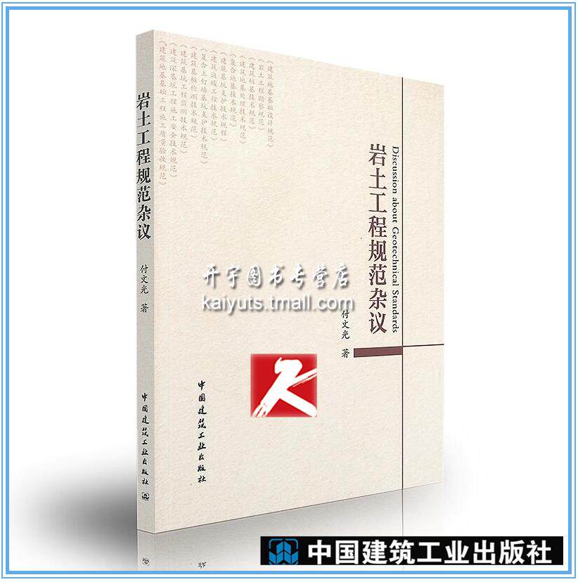 正版现货 岩土工程规范杂议//付文光 著/工程勘察/建筑设计/岩土工程/地基基础/工程设计/土钉墙/中国建筑工业出版社 正版畅销书籍