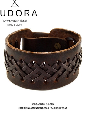 欧美男女款原创真皮朋克风手腕带