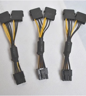 双4大P转显卡魔术8P(6+2)双大4PIN转PCI-E8P带磁环可分