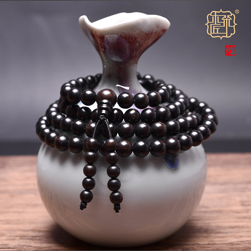 笨木匠 乌木紫光檀黑檀木 8 10佛珠手链手串念珠 男女 情侣 包邮