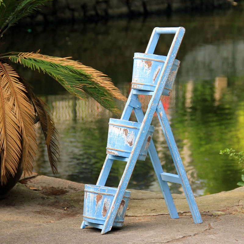 zakka multi-storey three layers Flower trellis solid wood indoor outdoors balcony shop Showcase Foldable environmental protection Do the oldin the Residential furniture , Shelf , Flower/Spend a few  category - from Buy2taobao.com to provide professional Taobao agent buy service