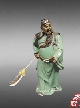 石湾公仔关羽武财神像供奉关二爷招财乔迁开业礼品陶瓷关公摆件