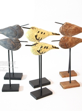 美式风实木裂纹家居客厅包邮小鸟