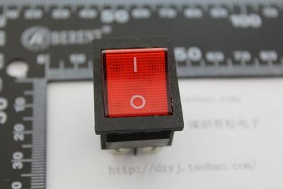 大电流 船型开关 15A 250VAC 双联双刀单掷 带灯 四脚