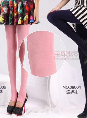 拼3-6双包邮 宝娜斯棉连裤袜08004秋冬炫彩棉多色踩脚打底袜09009