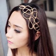 Know NI the Korean version of hollow braid hair band headband gold hair accessories headband tiara Europe Fan Fa jewelry