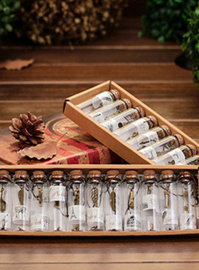 包邮12只怀旧复古木塞许愿瓶迷你玻璃工艺品小型创意学生生日礼物