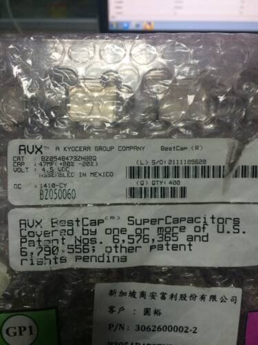 AVX BZ054B473ZNBBQ 电容 原装 公司现货