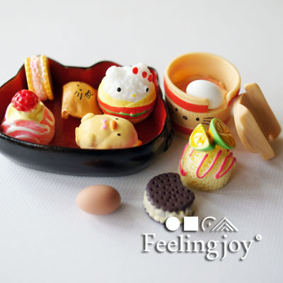 1:12迷你娃屋场景食玩 6分BJD娃娃配件模型 k t 美食11件套