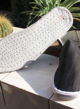 黑色女式秋季低帮白底防滑耐磨男单鞋男女通用老布鞋工作鞋套脚