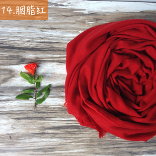 Cashmere克什米尔100%纯羊绒本命年羊年大红男女士秋冬围巾披肩