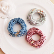 CONTRACT WORLD/contract Korean gold-decorated circle color multi-layer elastic hair band