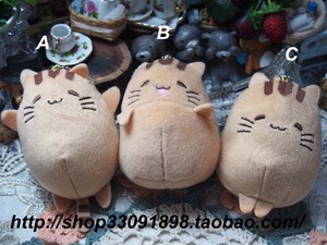 日单Little Busters枣铃宠物条纹黄色肥猫挂件公仔 每个