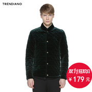 Trendiano男士立领丝绒短款棉衣外套
