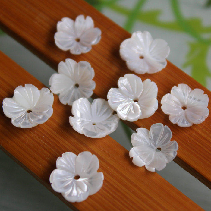 天然深海珍珠贝马蹄贝 10mm马蹄螺碗花 diy手作耳饰发簪材料配件