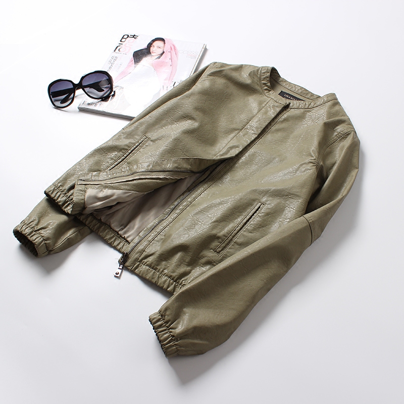 2019 spring clothes new pattern Korean Edition fashion leisure time Stand collar leather clothing PU washing leather jacket Versatile Little coat Influx of womenin the Women's clothing/Boutique , Leather clothing  category - from Buy2taobao.com to provide professional Taobao agent buy service