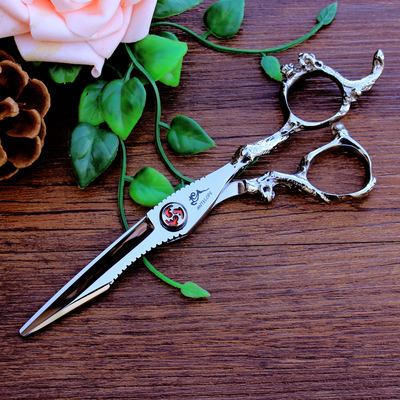 日本进口440C钢霸龙专业发廊美发理发剪刀平剪条剪子个性新款包邮