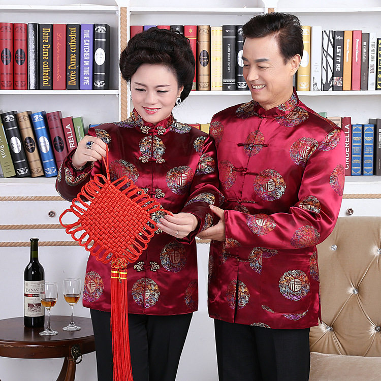 男上衣棉衣老年情侣唐装妈妈装爸爸装爷爷生日外套冬季加厚棉袄